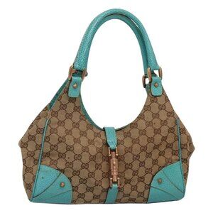 GUCCI GG Canvas Jackie Shoulder Bag Beige